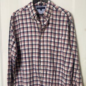 Tommy Hilfiger 16.5/32-33 Regular Fit Men Button-Up‎ Long Sleeve Red Blue White